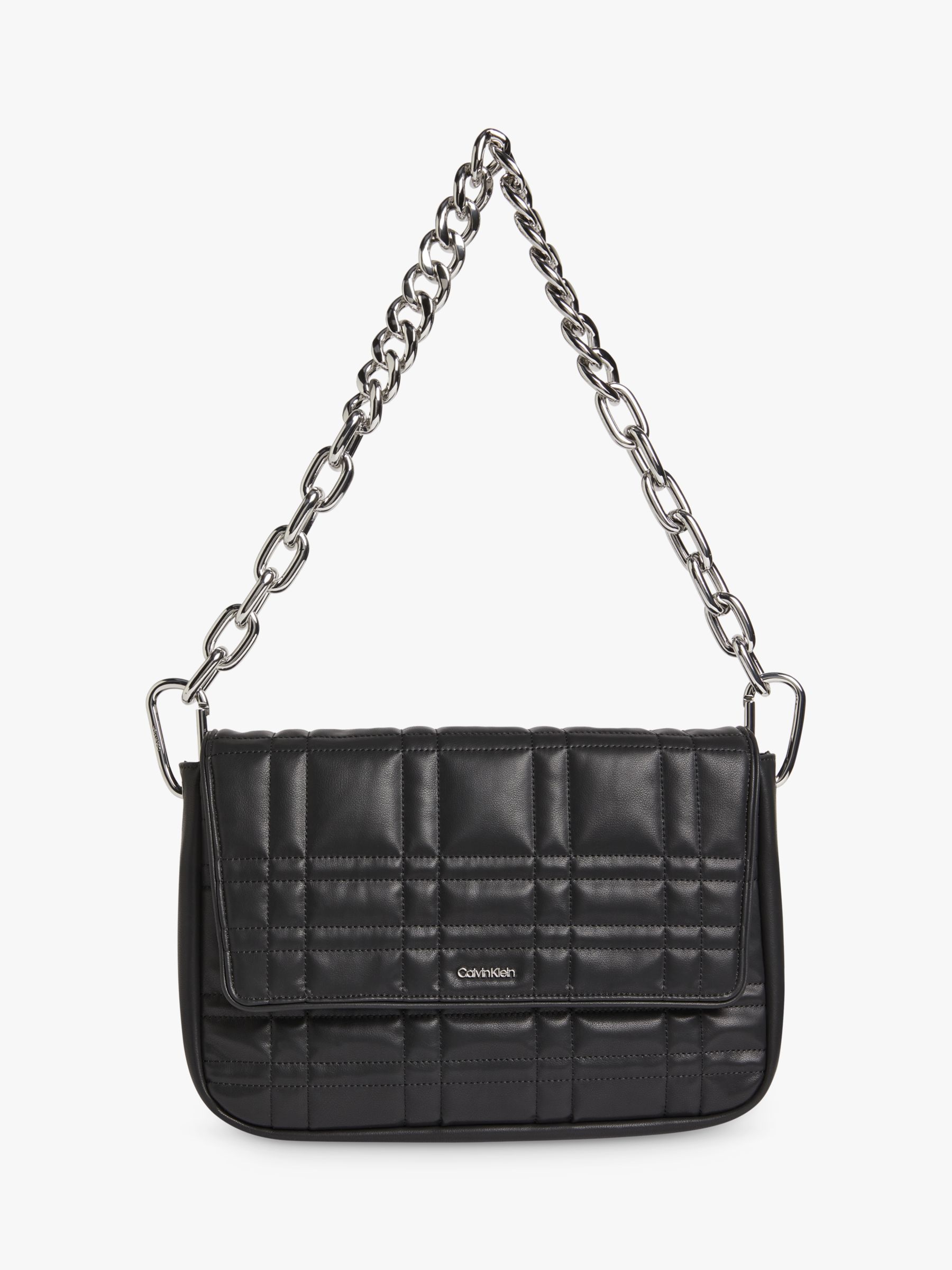Calvin Klein Touch Quilted Chain Strap Shoulder Bag, CK Black