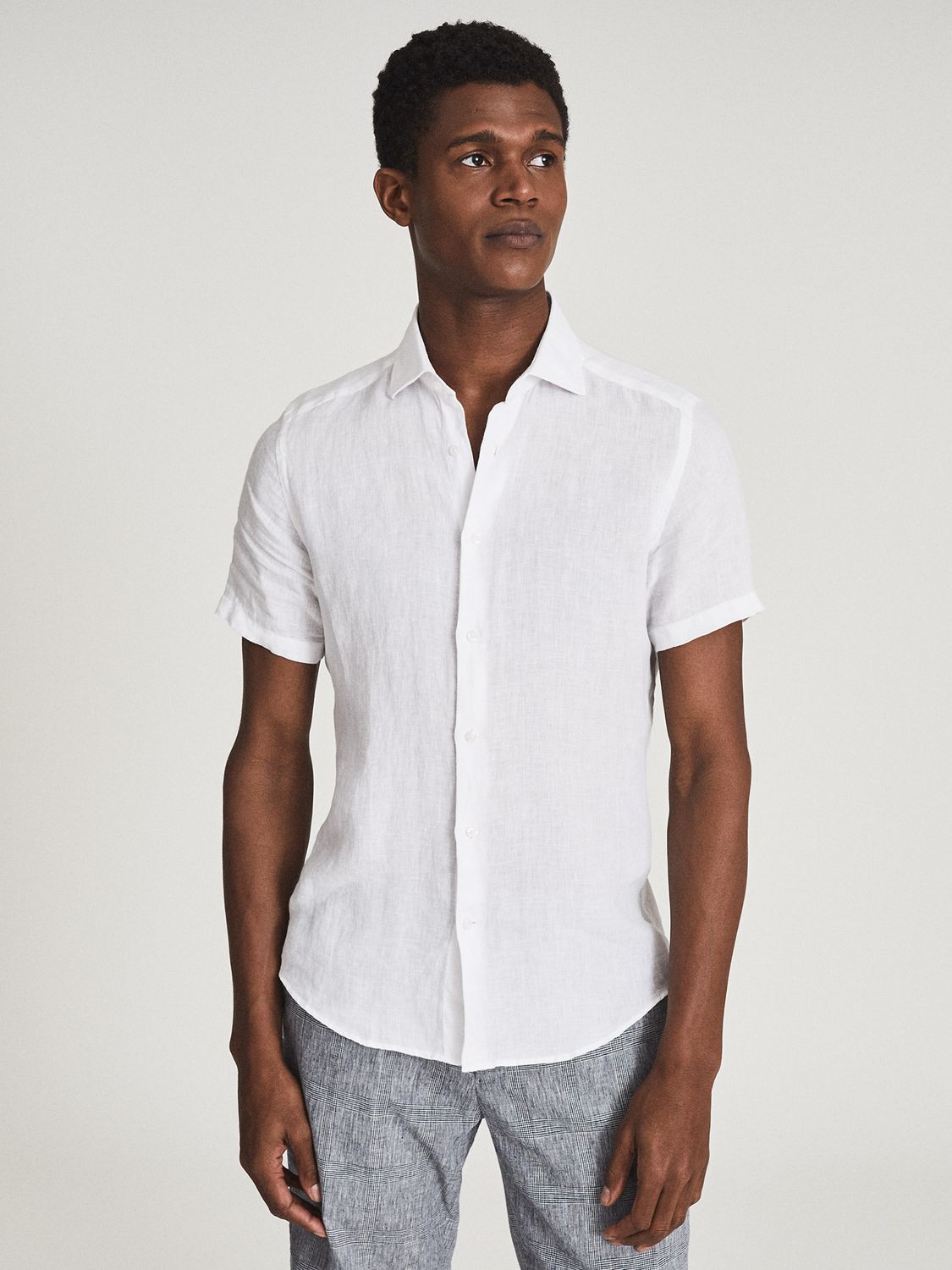 Reiss Holiday Linen Regular Fit Shirt, White, XS
