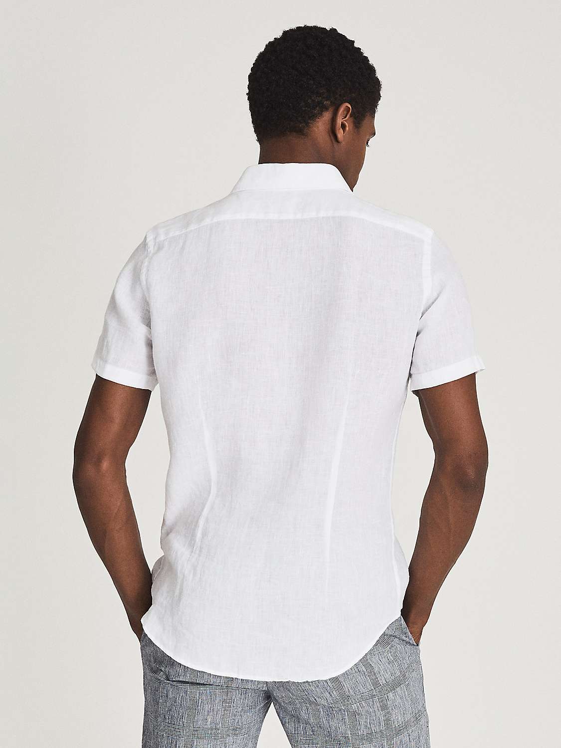 Reiss Holiday Linen Regular Fit Shirt, White at John Lewis & Partners