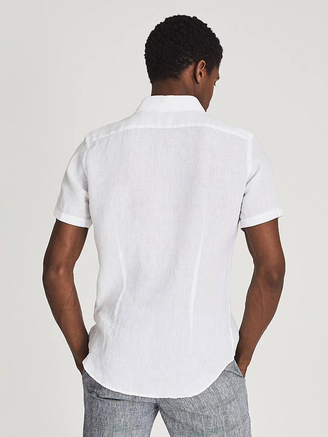 Reiss Holiday Linen Regular Fit Shirt, White