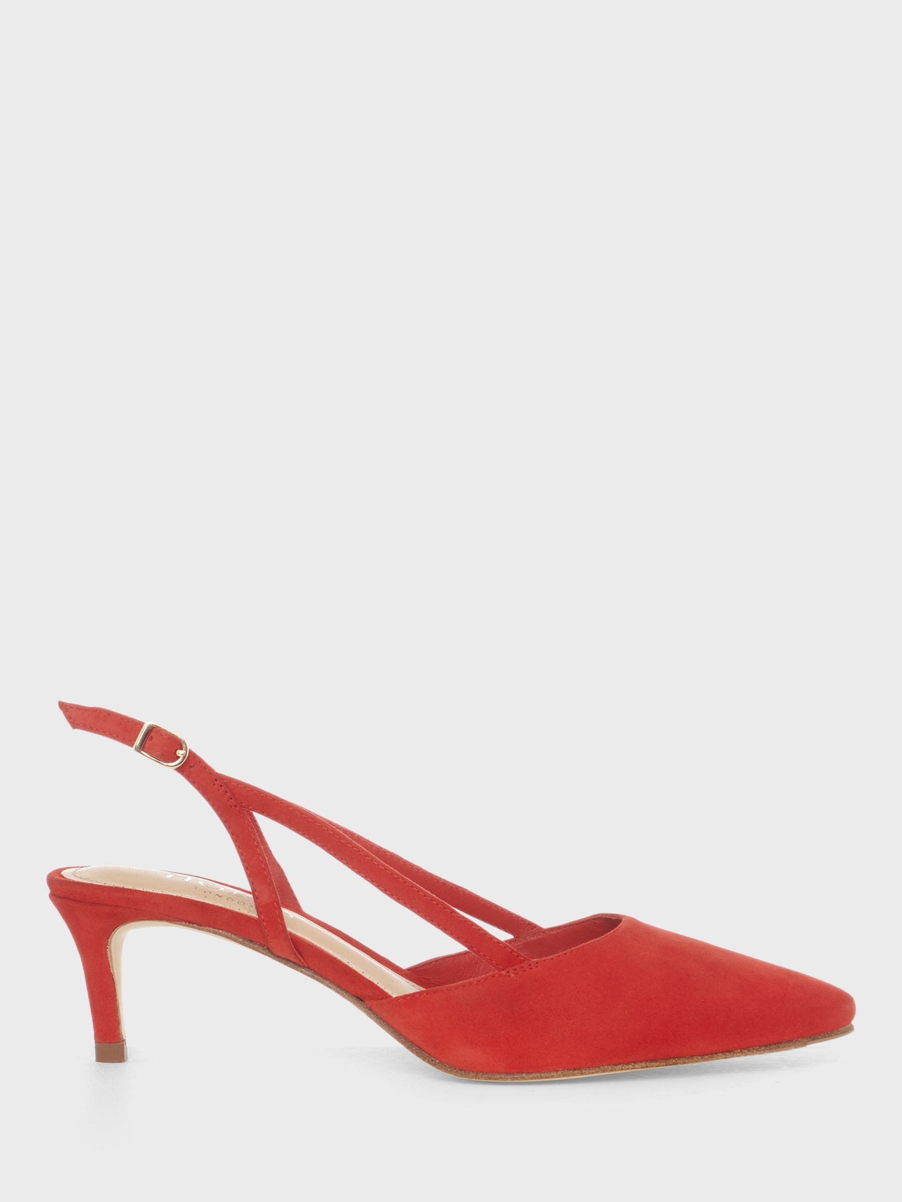 Hobbs Melissa Suede Slingback Court Shoes, Wildflower Red at John Lewis ...