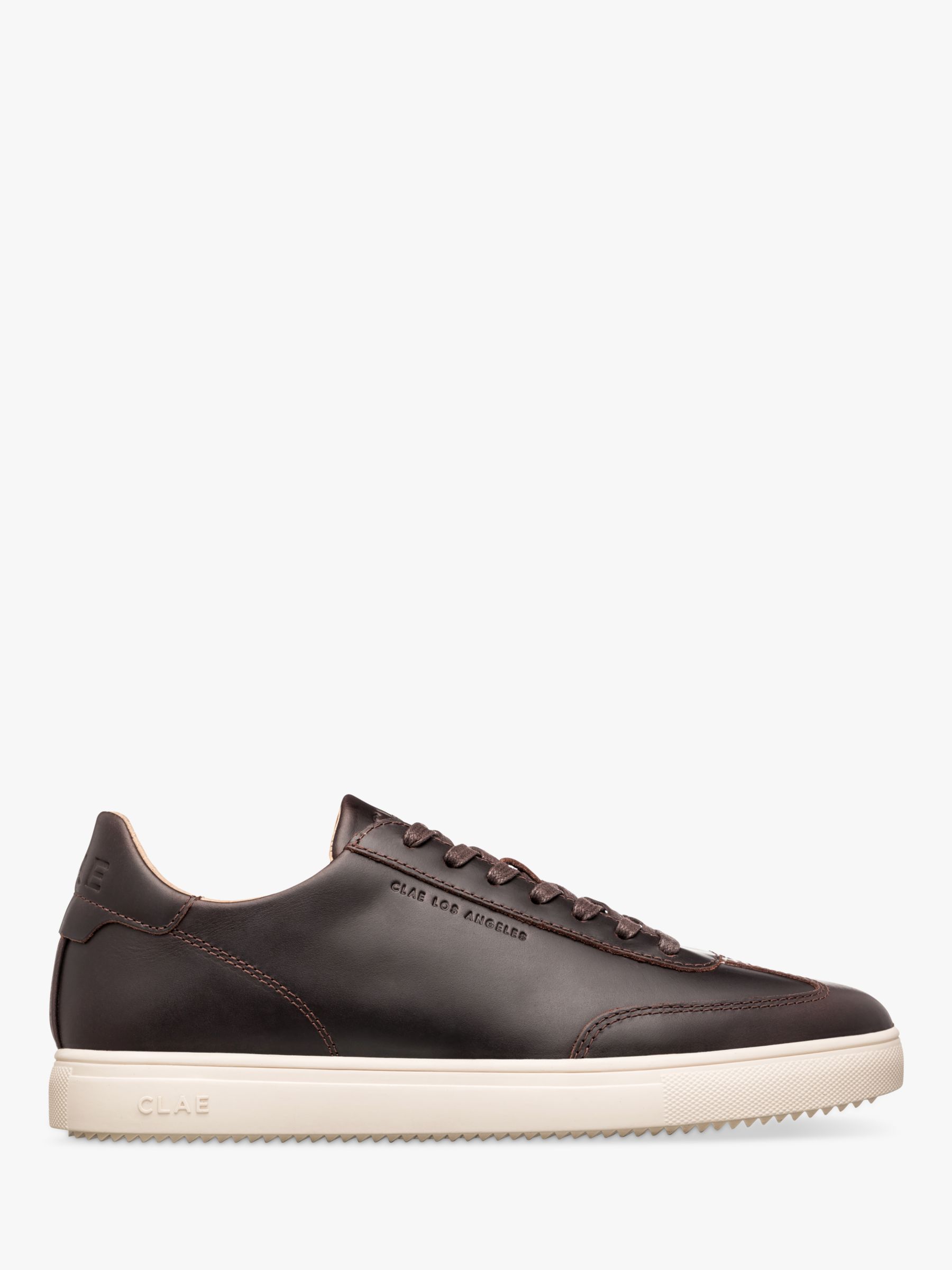 CLAE Deane Leather Lace Up Trainers, Walrus at John Lewis & Partners