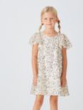 John Lewis Kids' Sequin Cap Sleeve Party Dress, Metallics