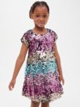 John Lewis Kids' Ombre Sequin Dress, Multi