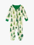 Hatley Baby Organic Cotton Christmas Tree Print Sleepsuit, Green