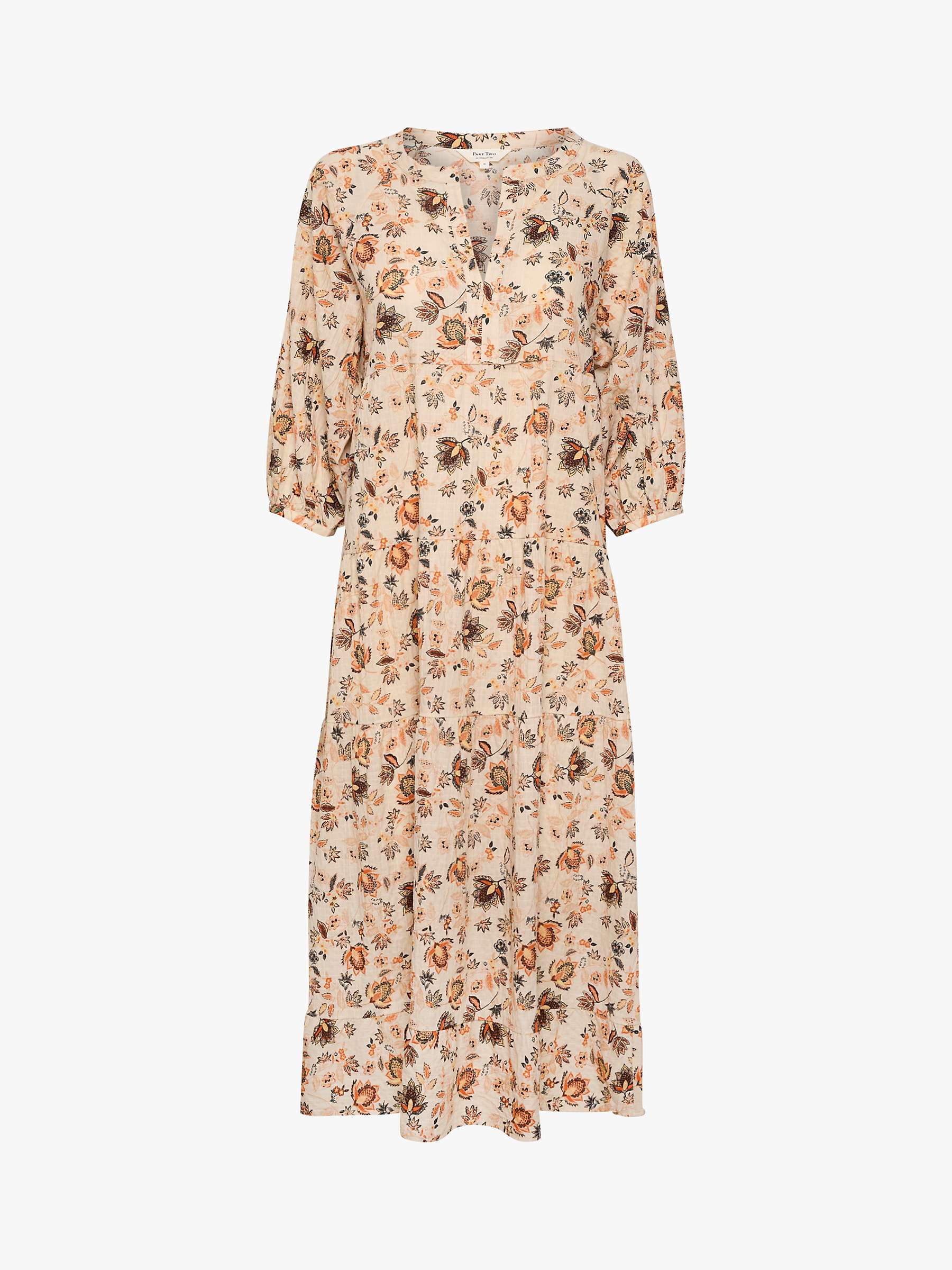 Buy Part Two Philine Floral Print Tiered Maxi Dress, Arabesque Ornament Online at johnlewis.com