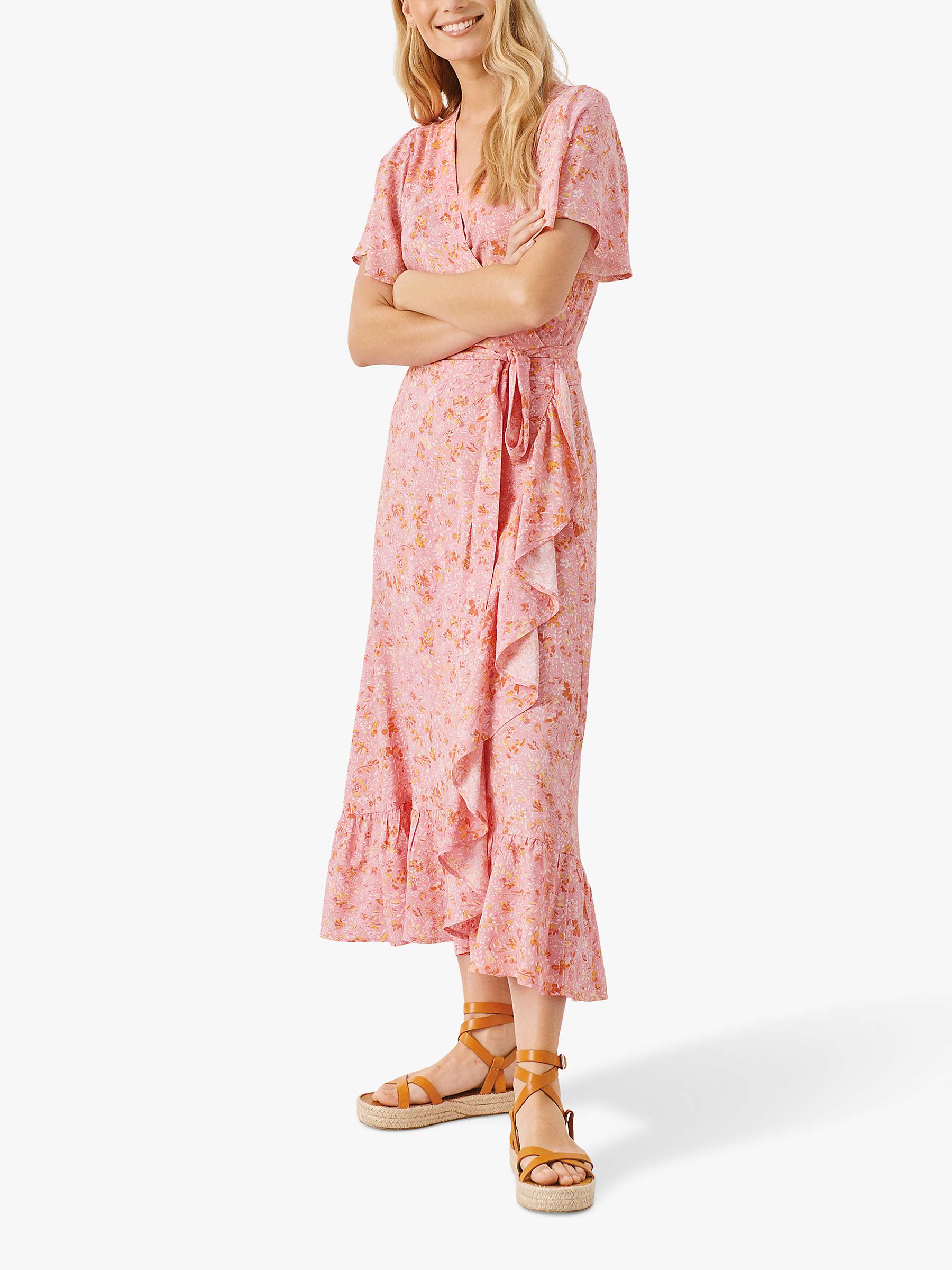 Buy Part Two Clarina Floral Print Midi Wrap Dress, Peony Painted Summer Online at johnlewis.com