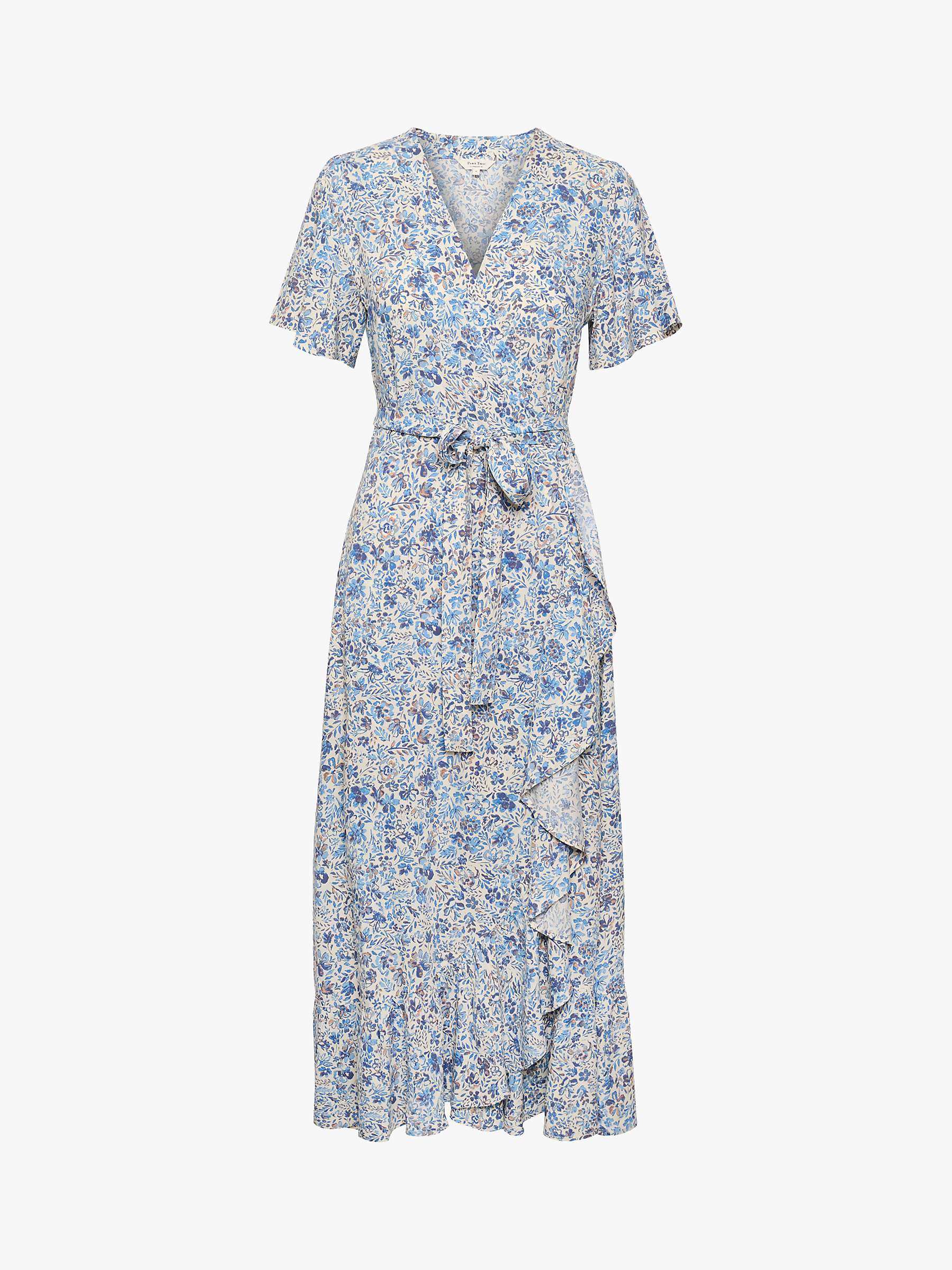 Buy Part Two Clarina Floral Print Midi Wrap Dress, Blue Painted Flower Online at johnlewis.com
