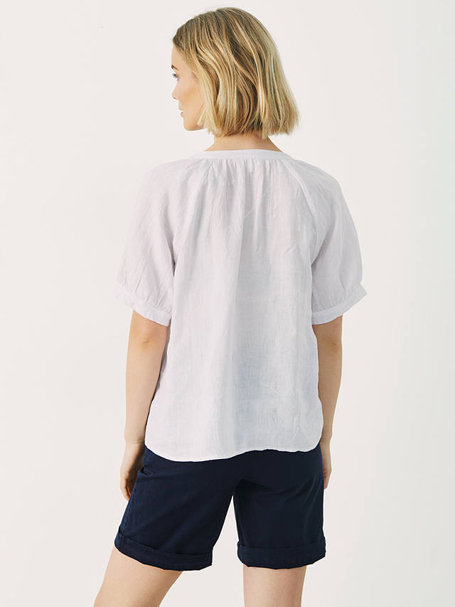 Part Two Popsy Linen Blouse, Bright White at John Lewis & Partners