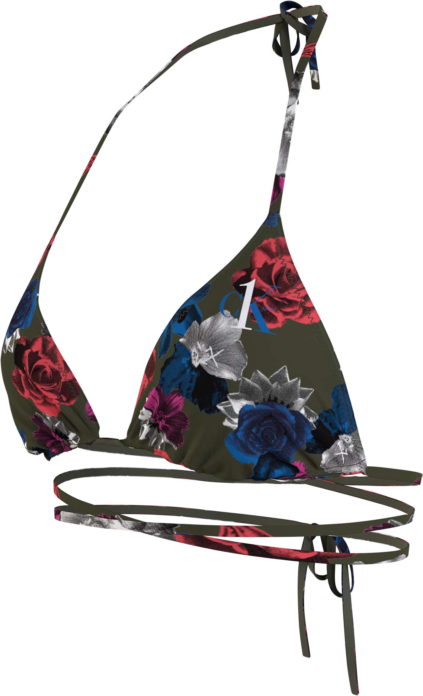 Calvin Klein Frances Flower Crocodile Triangle Bikini Top, Multi at John  Lewis & Partners