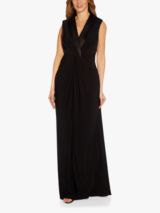 Adrianna Papell Jersey Tuxedo Maxi Dress Black at John Lewis