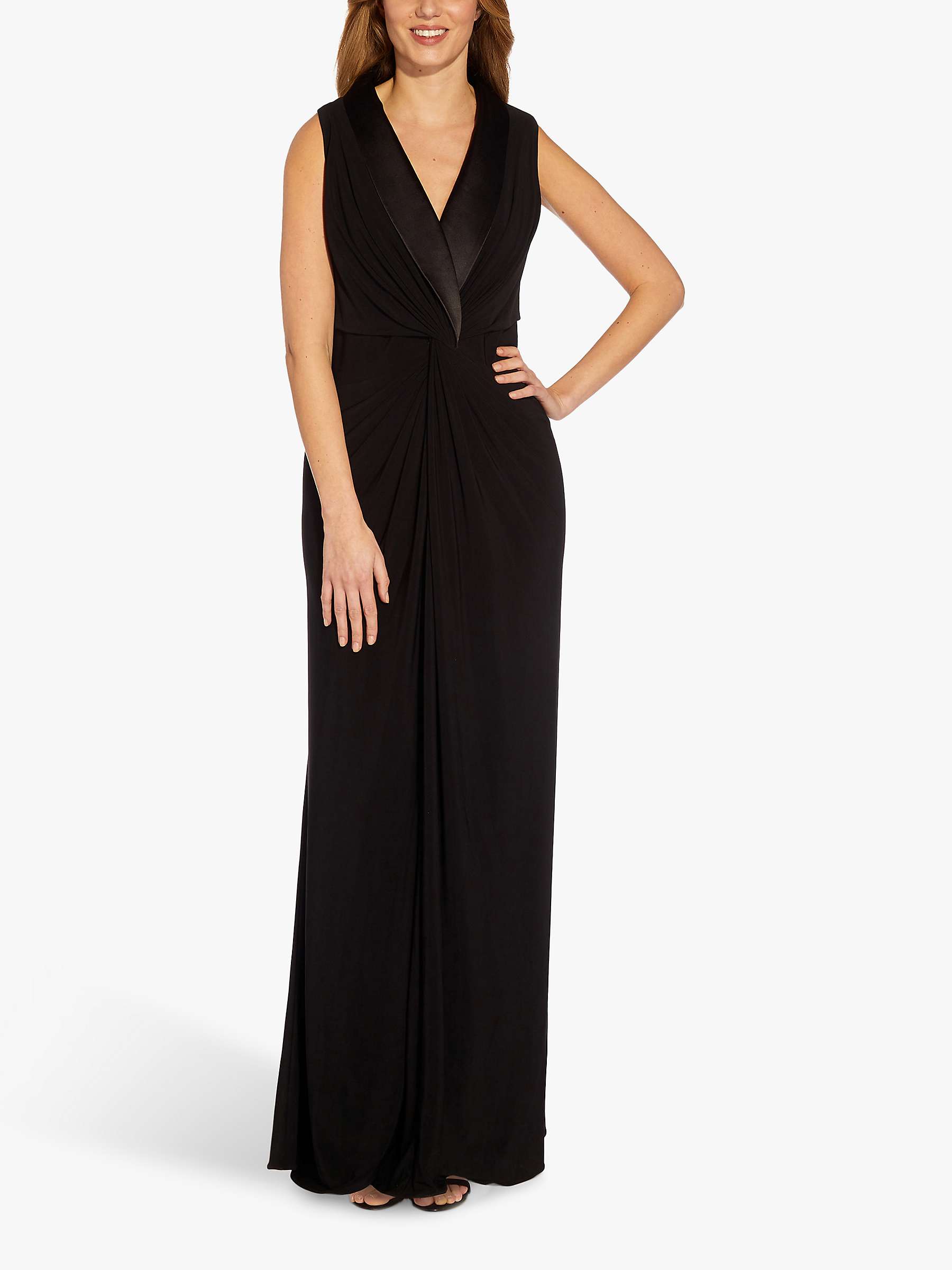 Buy Adrianna Papell Jersey Tuxedo Maxi Dress, Black Online at johnlewis.com