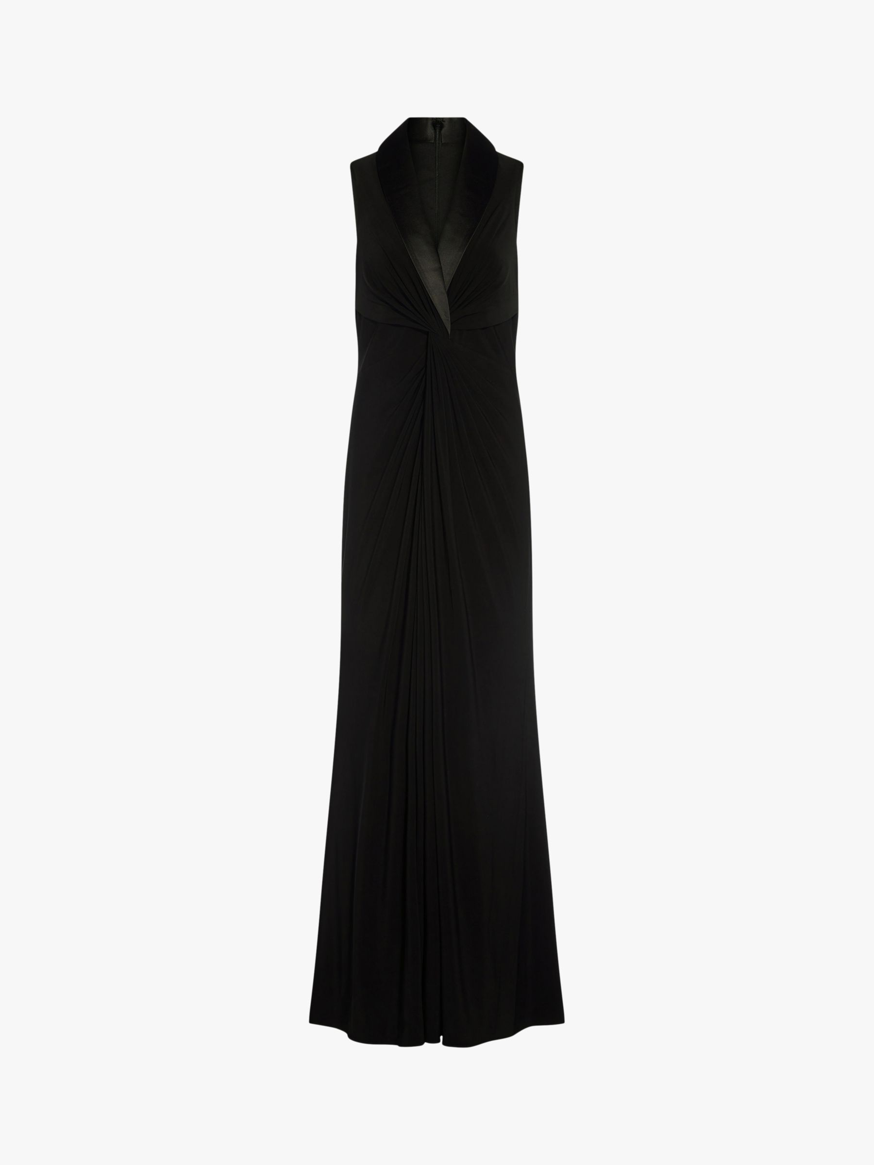 Adrianna Papell Jersey Tuxedo Maxi Dress Black at John Lewis