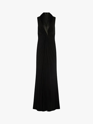 Adrianna Papell Jersey Tuxedo Maxi Dress, Black