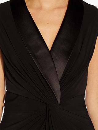 Adrianna Papell Jersey Tuxedo Maxi Dress, Black