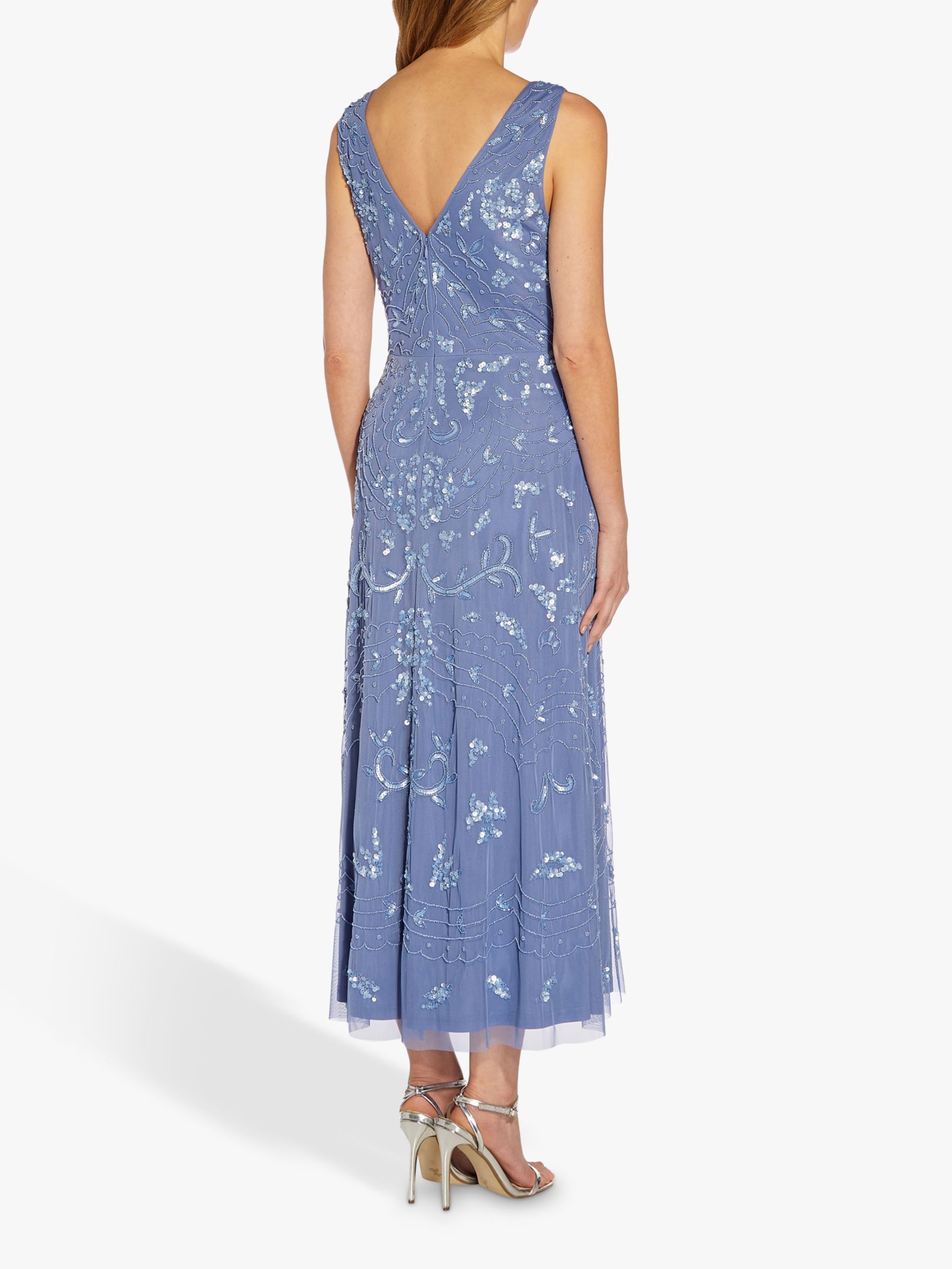 Adrianna Papell Beaded Maxi Dress, French Blue, 6