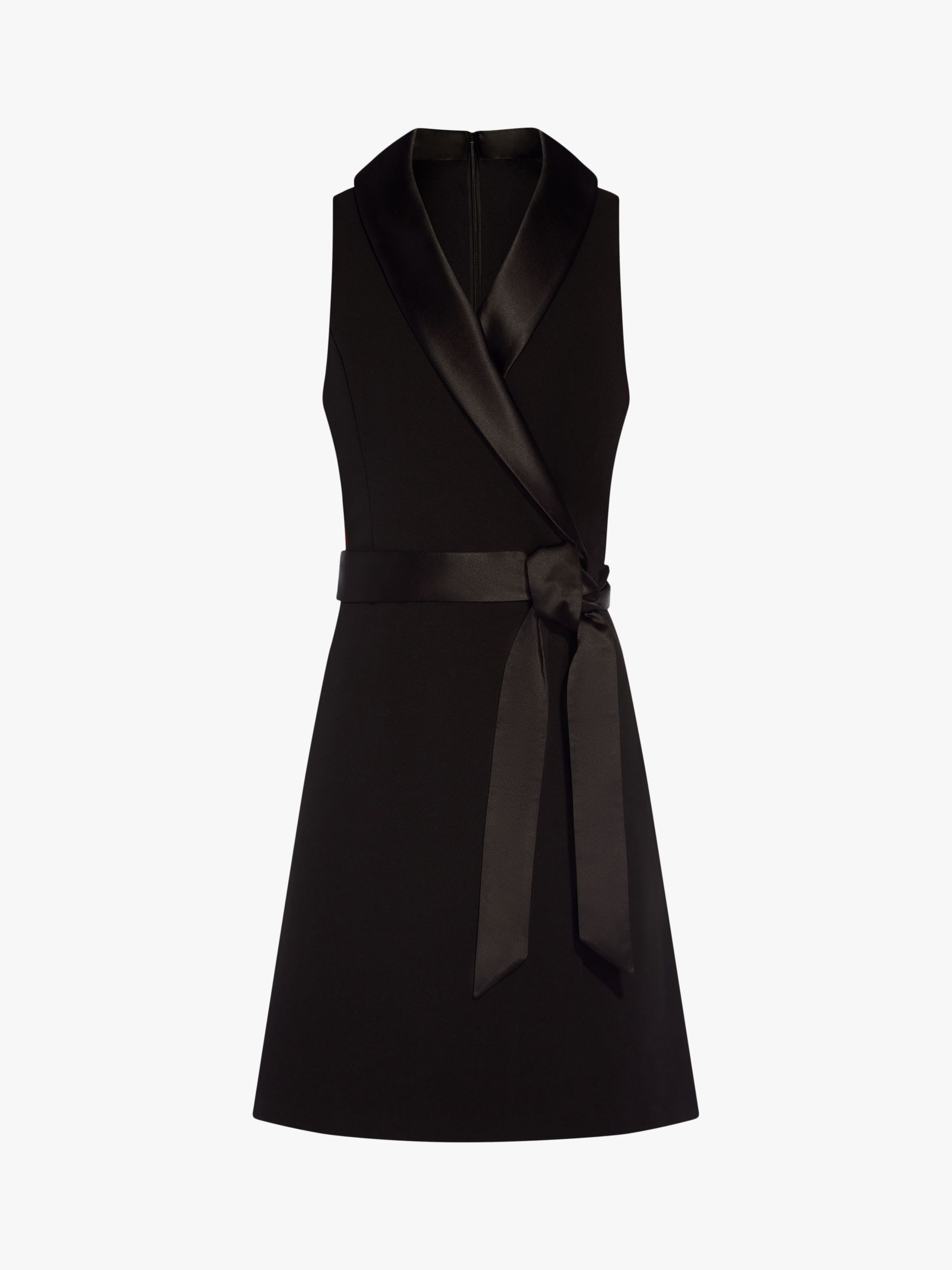 Adrianna Papell Crepe Tuxedo Dress, Black at John Lewis & Partners
