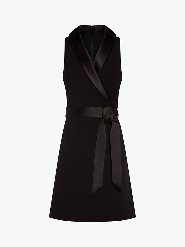 Adrianna Papell Crepe Tuxedo Dress, Black at John Lewis & Partners
