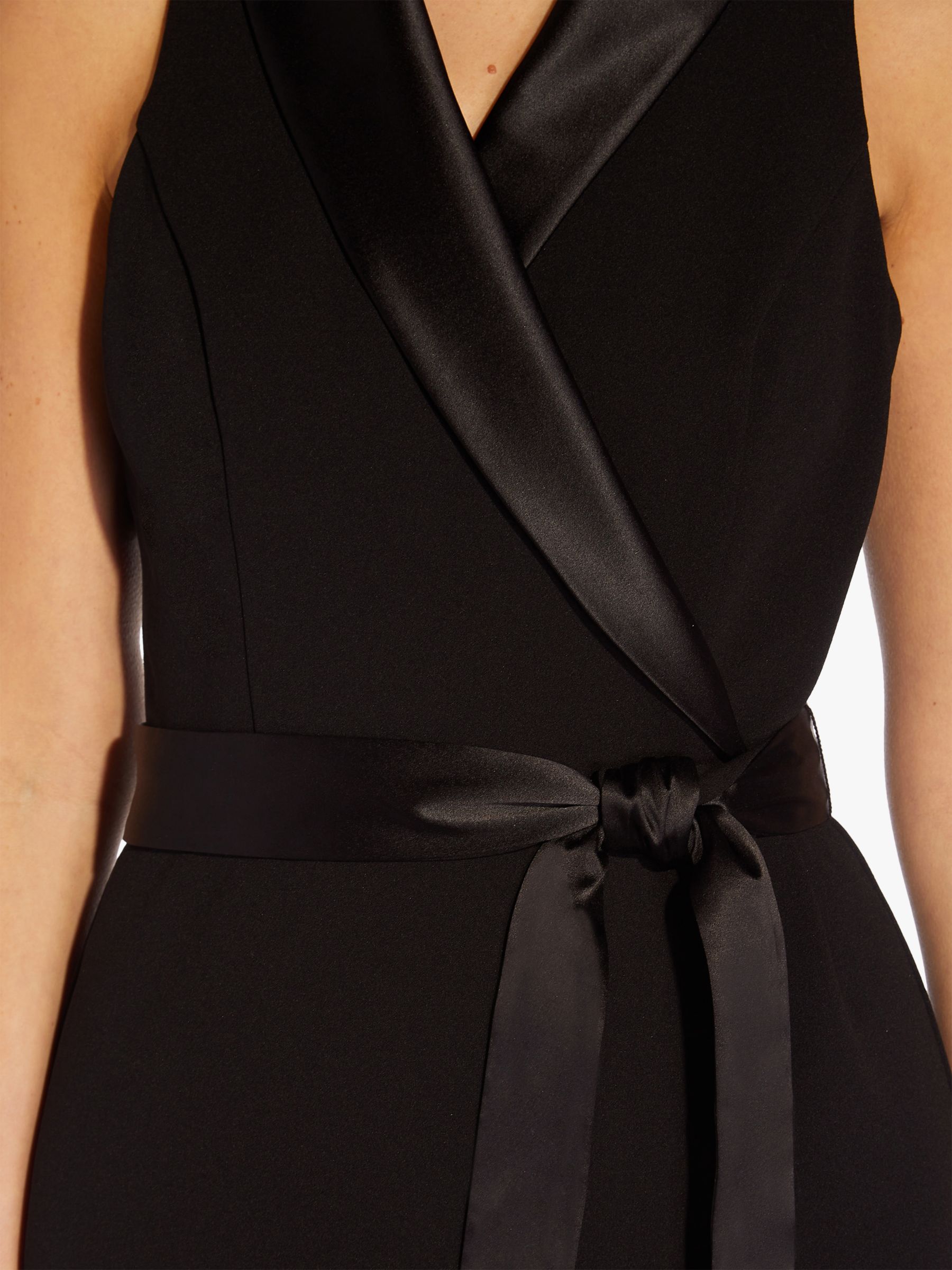 Buy Adrianna Papell Crepe Tuxedo Dress, Black Online at johnlewis.com