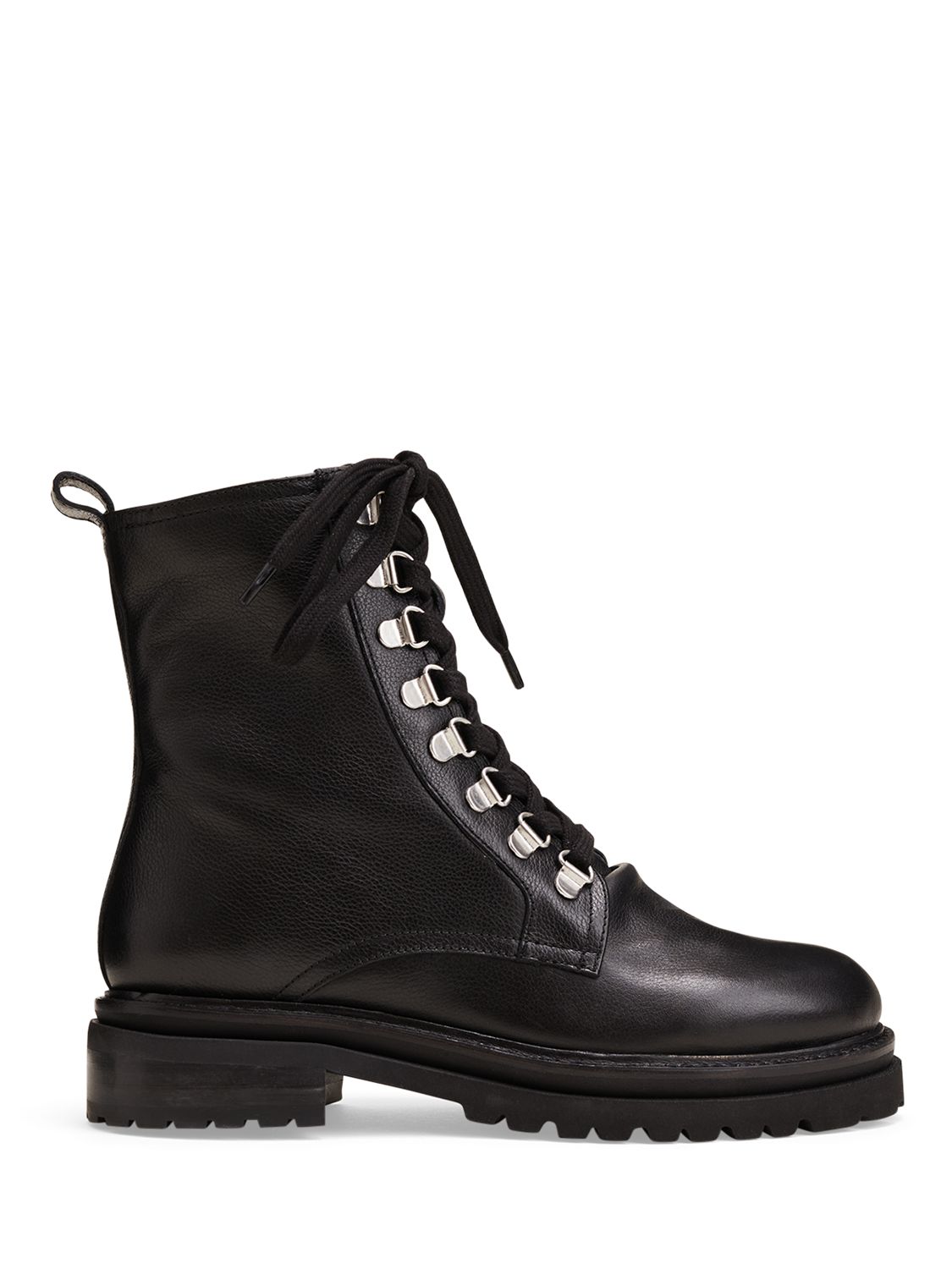 Phase Eight Meladie Leather Biker Boots, Black at John Lewis & Partners