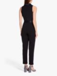 Adrianna Papell Crepe Tuxedo Jumpsuit, Black