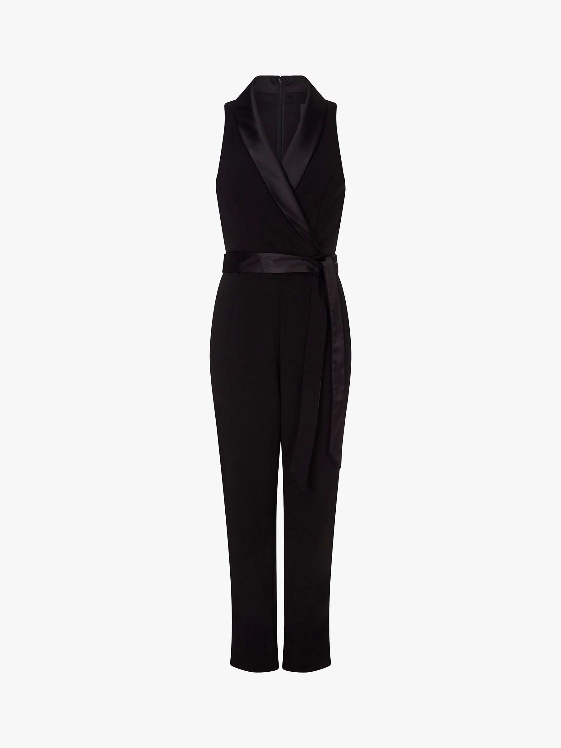 Buy Adrianna Papell Crepe Tuxedo Jumpsuit, Black Online at johnlewis.com