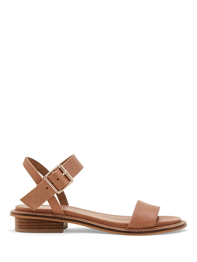 Phase Eight Flat Buckle Sandals, Tan at John Lewis & Partners