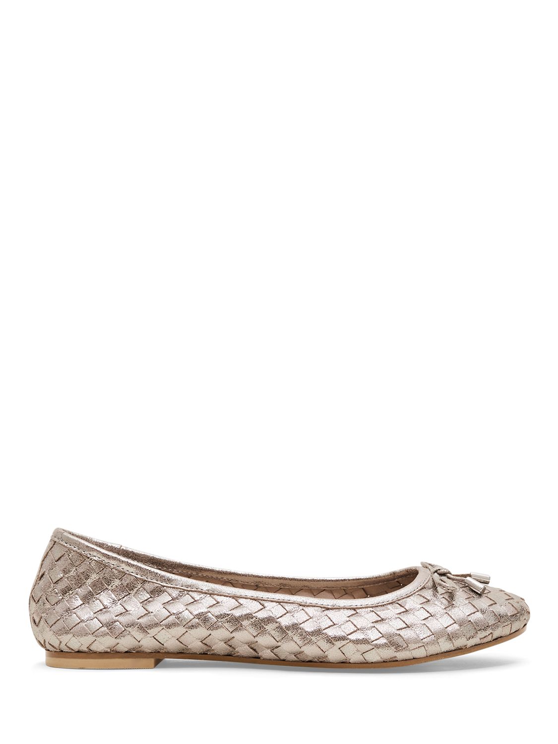 Phase Eight Woven Leather Ballet Pumps, Metallic at John Lewis & Partners