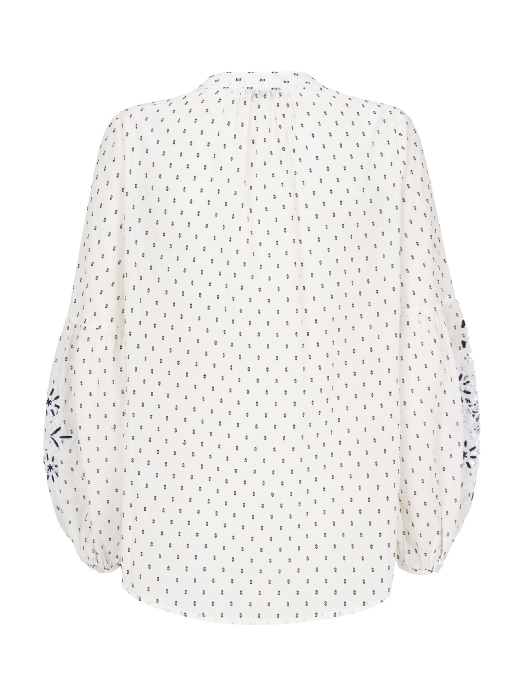 Mint Velvet Broderie Anglaise Dobby Blouse, Ivory