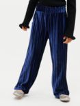 John Lewis Kids' Velour Pleat Trousers, Blue