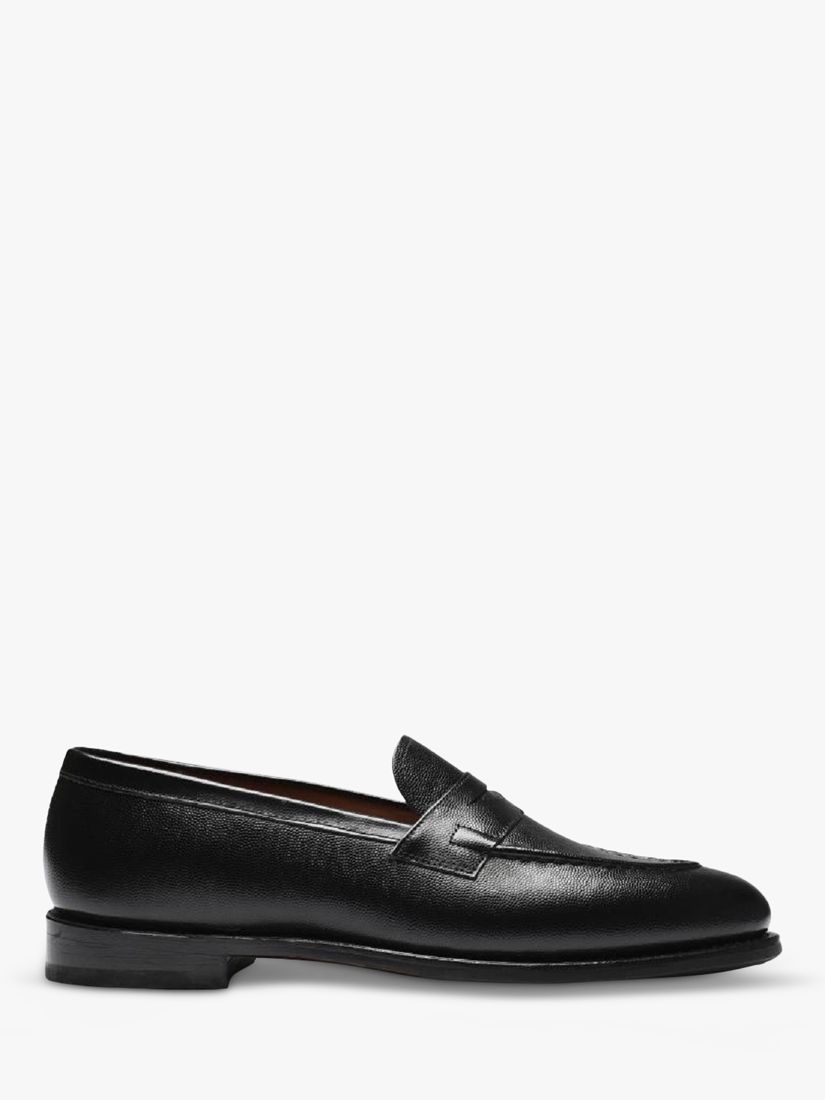 Grenson Lloyd Leather Penny Loafers, Black at John Lewis & Partners