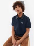 Barbour Kids' Theo Short Sleeve Polo Top, Navy