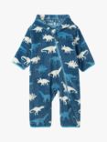 Hatley Baby Dino Silhouettes Fleece Bundler Coverall, Blue