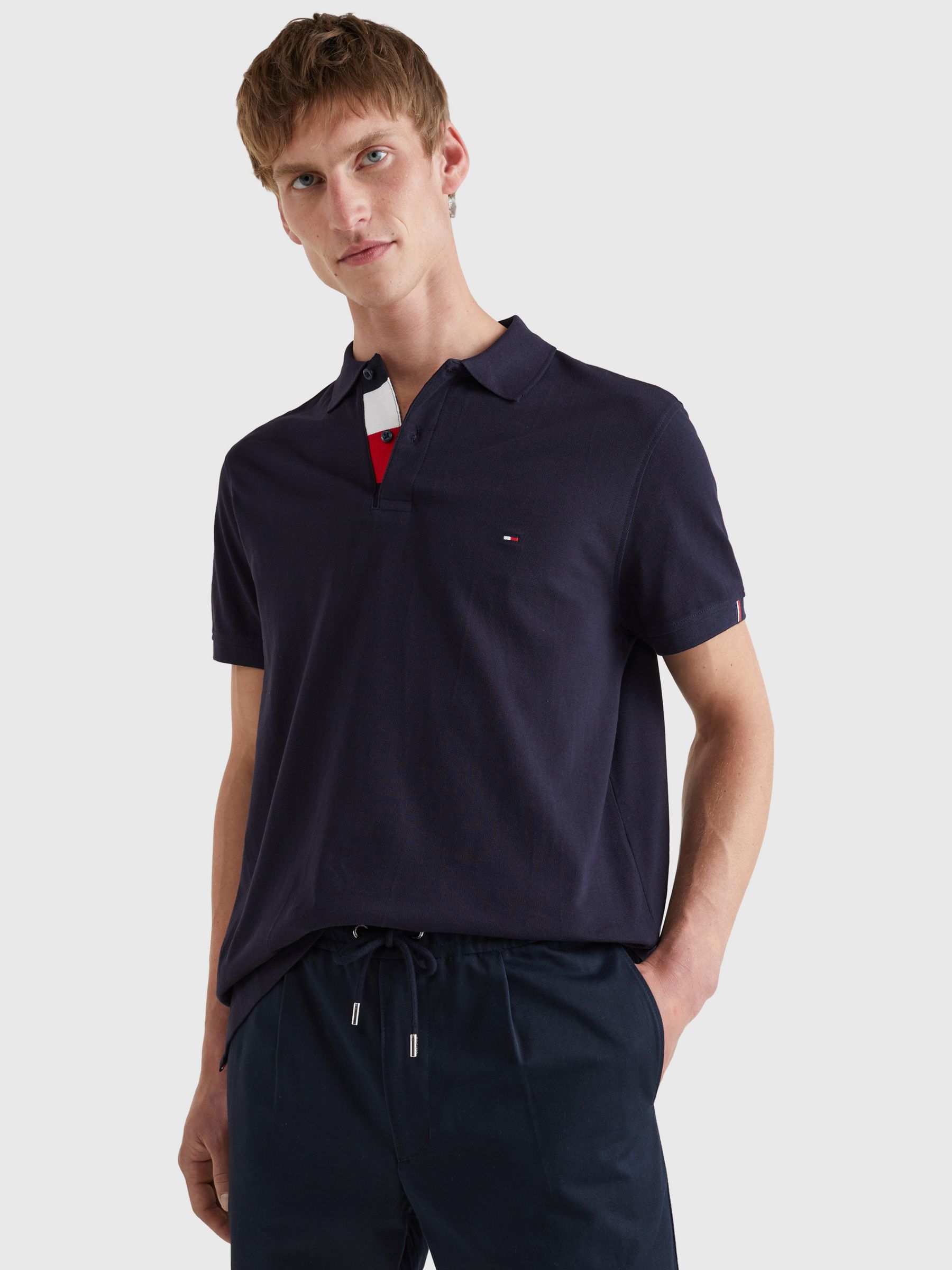 Tommy Hilfiger Regular Fit Polo Shirt, Desert Sky at John Lewis & Partners