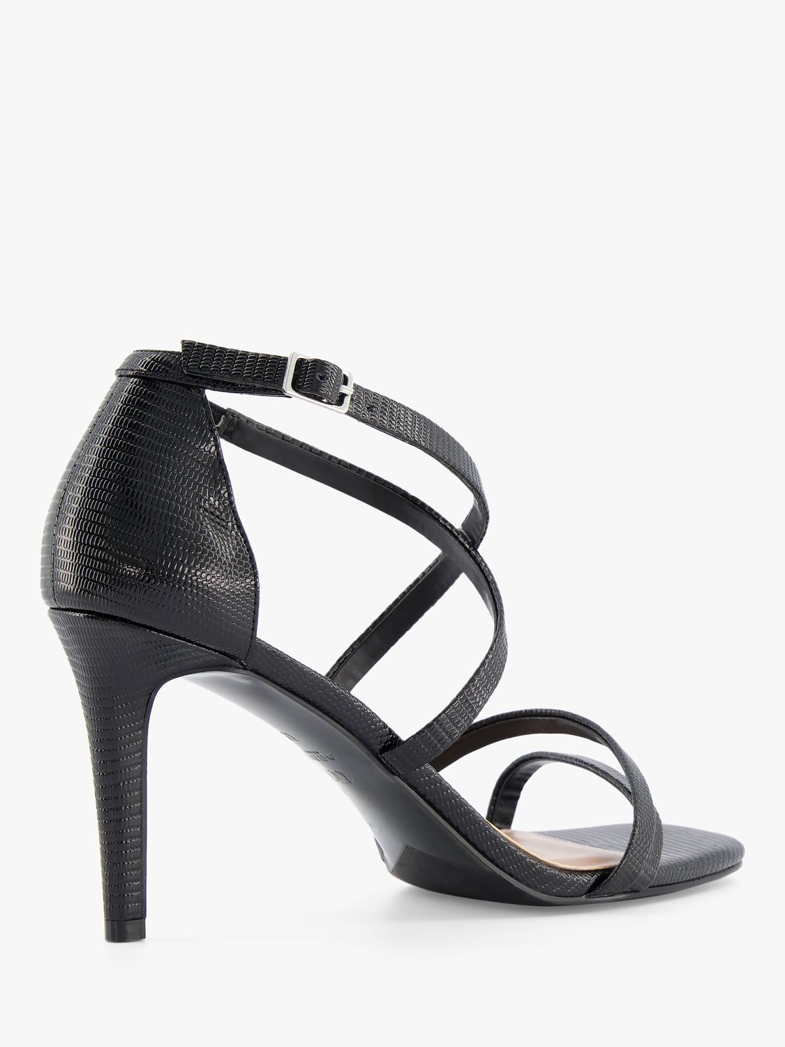Dune Musical Strappy Stiletto Heel Sandals, Black at John Lewis & Partners