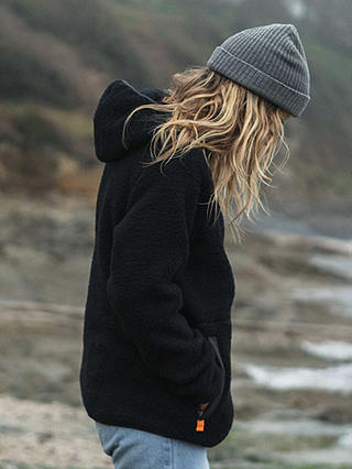 Passenger Maine Half Zip Textured Hooded Fleece, Black