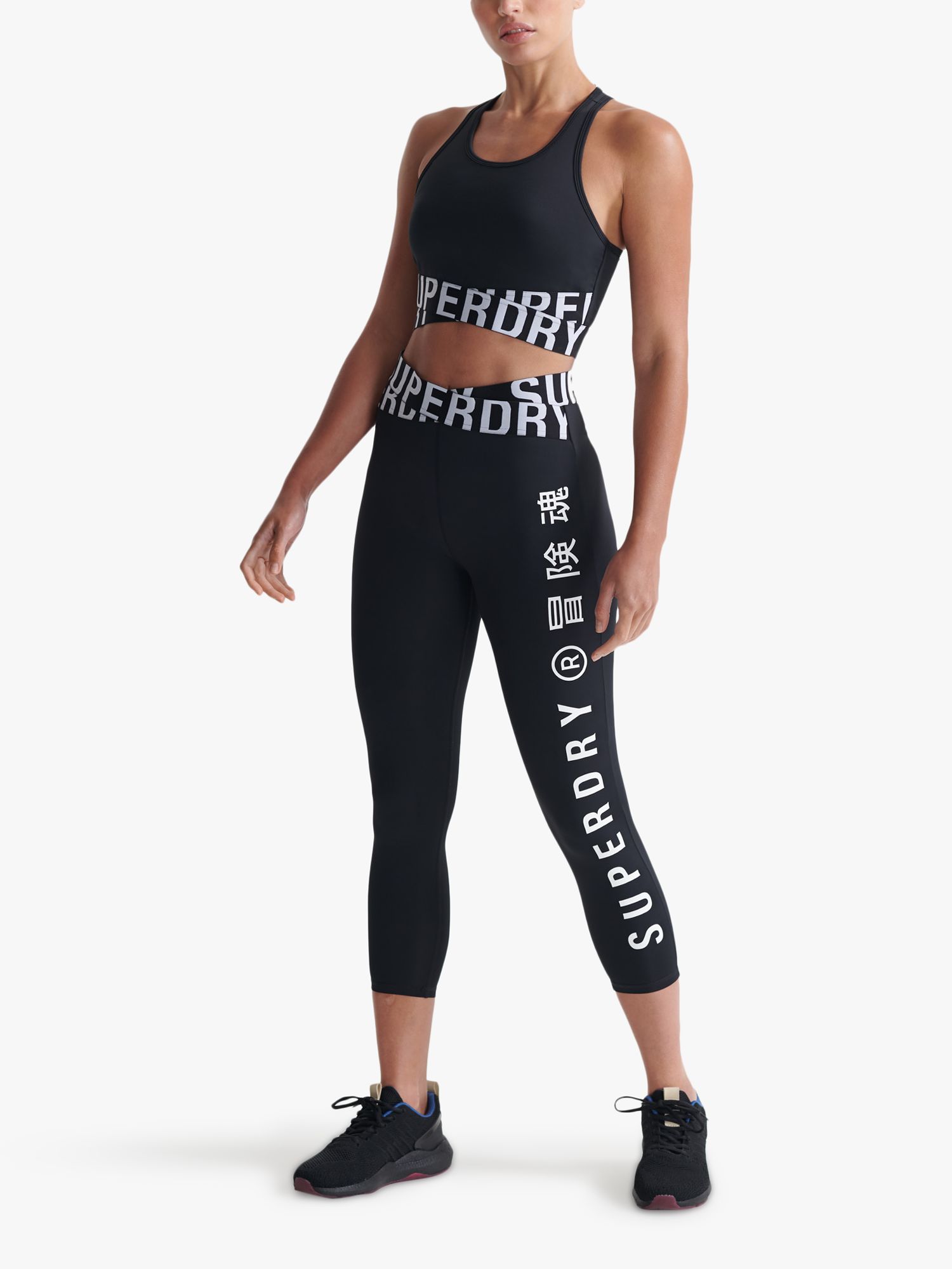 Superdry Core Sports High Waisted Leggings - Black/white