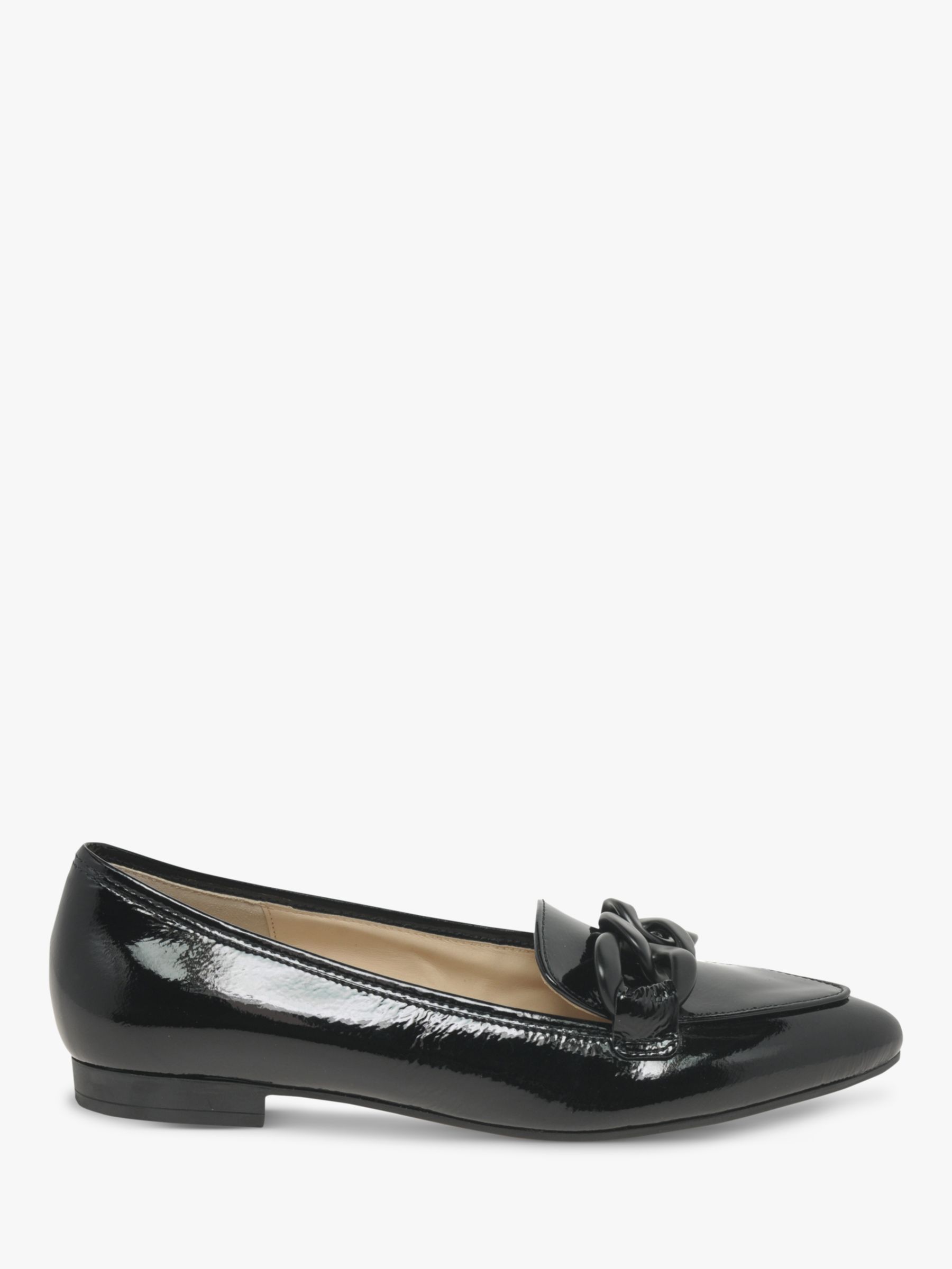 Gabor Carol Pointed Leather Loafers, Black at John Lewis & Partners