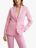 Mango Boreli Linen Blazer, Pink