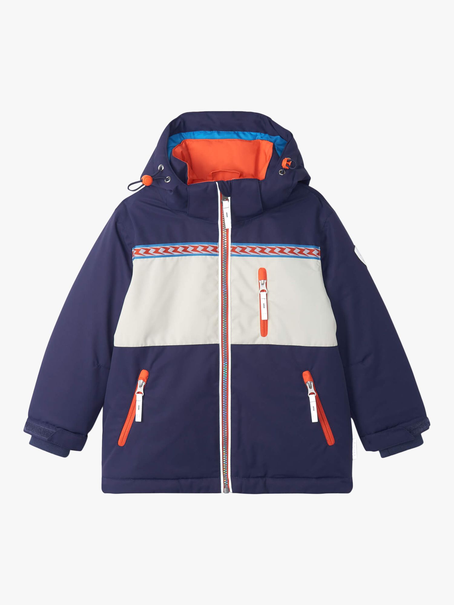 Hatley Kids' Colour Block Ski Jacket, Blue/Multi at John Lewis & Partners