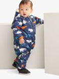 Hatley Baby Dino Print Sherpa Lined Bundler Coverall, Navy