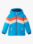 Hatley Kids' Colour Block Stripe Padded Jacket, Blue/Multi