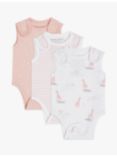 John Lewis Premature Baby GOTS Organic Cotton Giraffe Star Stripe Bodysuit, Pack of 3