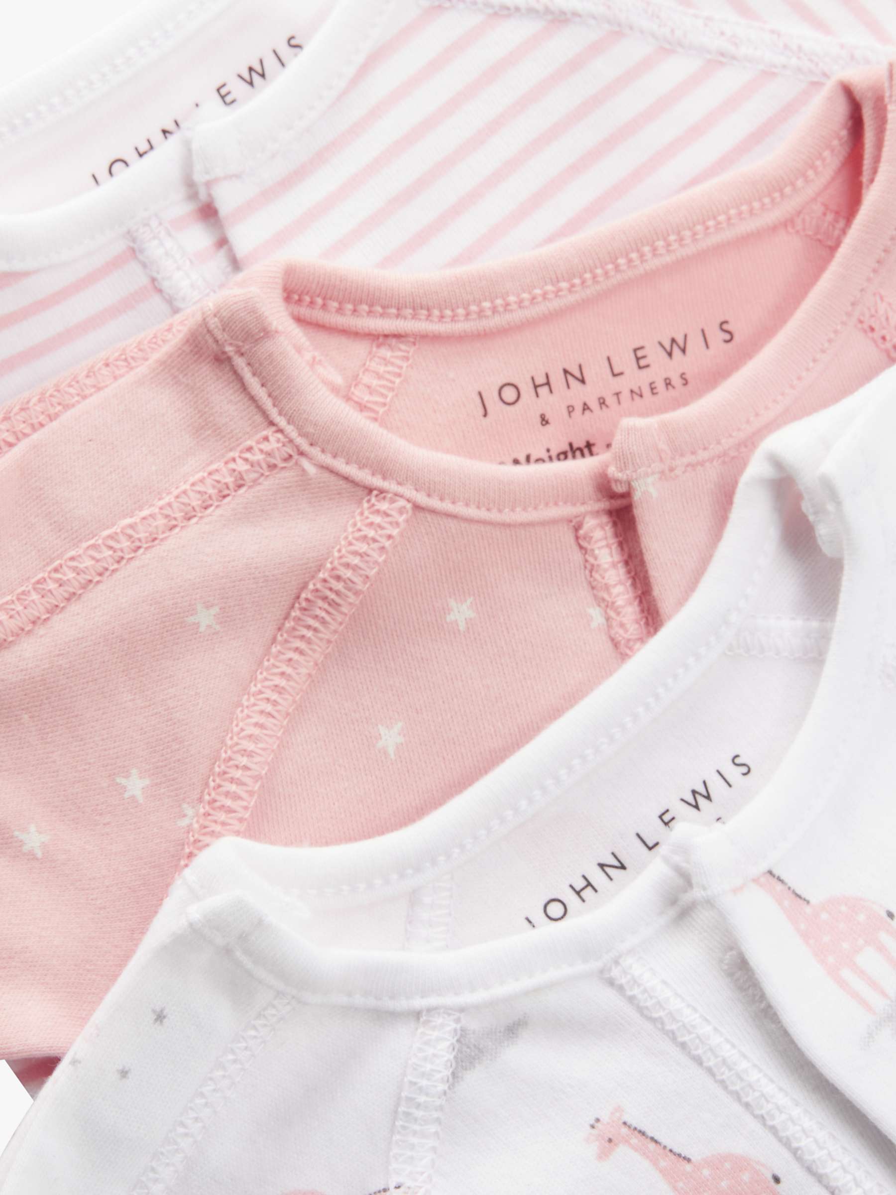 Buy John Lewis Premature Baby GOTS Organic Cotton Giraffe Sleepsuit, Pack of 3 Online at johnlewis.com