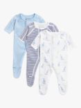John Lewis Premature Baby GOTS Organic Cotton Giraffe Sleepsuit, Pack of 3