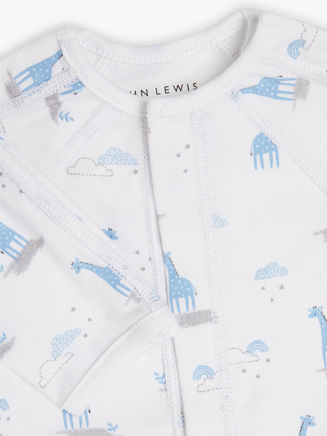 John Lewis Premature Baby GOTS Organic Cotton Giraffe Print Jacket, Blue