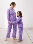 John Lewis + Matthew Williamson Garden Print Cotton Pyjama Set, Pink/Multi