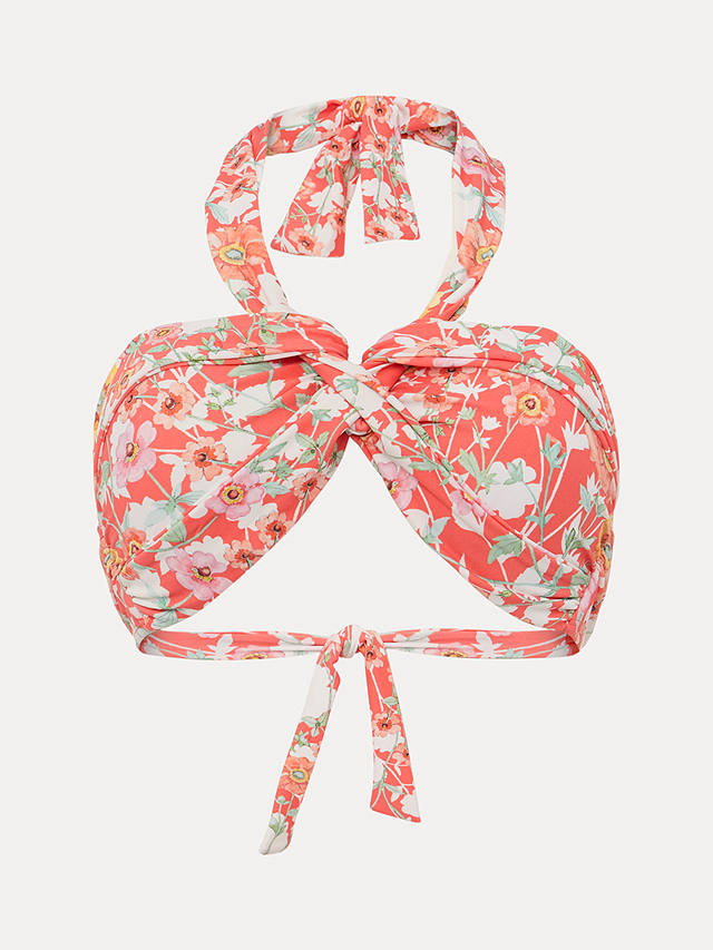 Phase Eight Jasmin Floral Print Bikini Top, Red/Multi