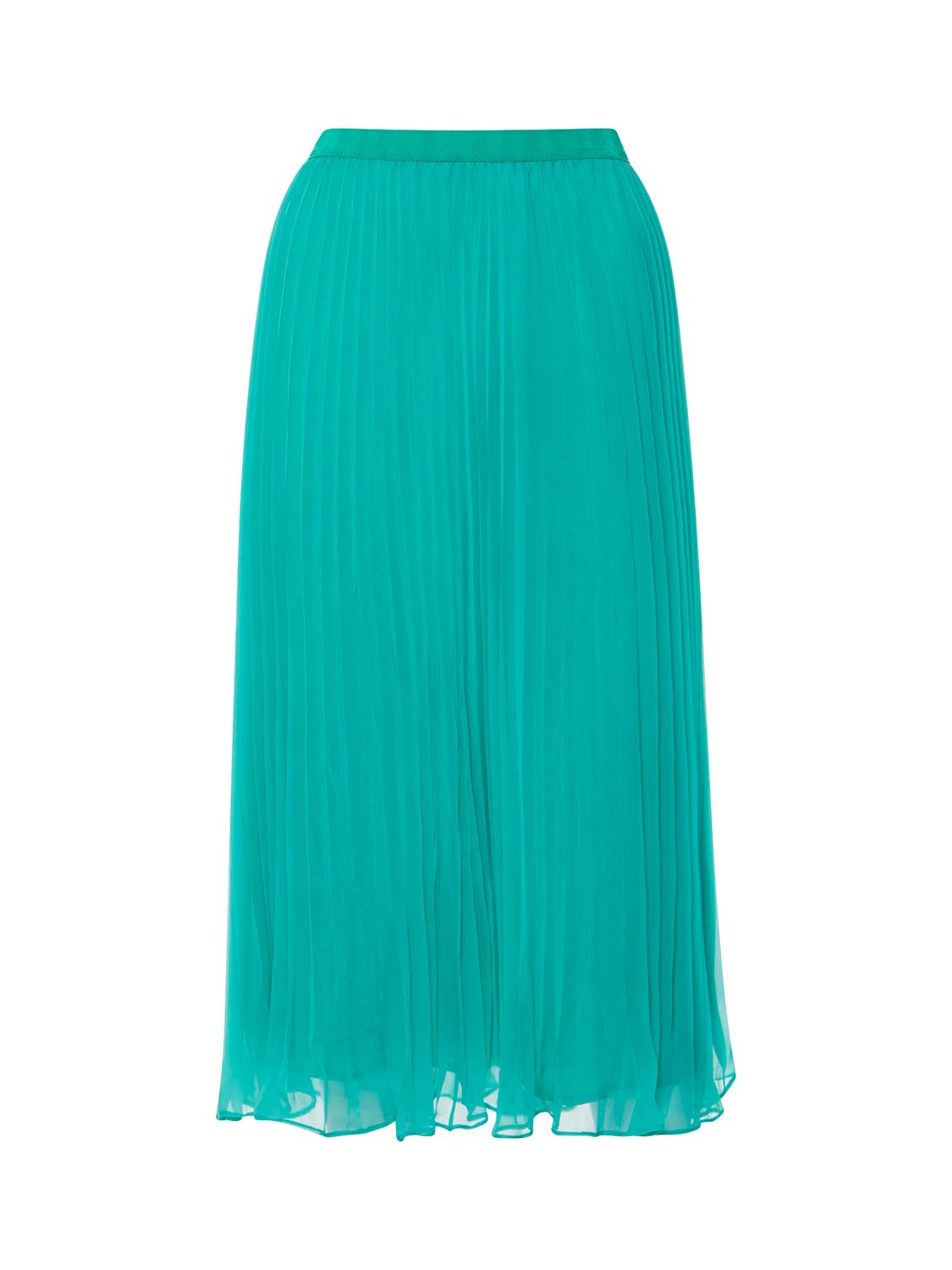 French Connection Ella Pleated Midi Skirt, Peacock Green at John Lewis ...
