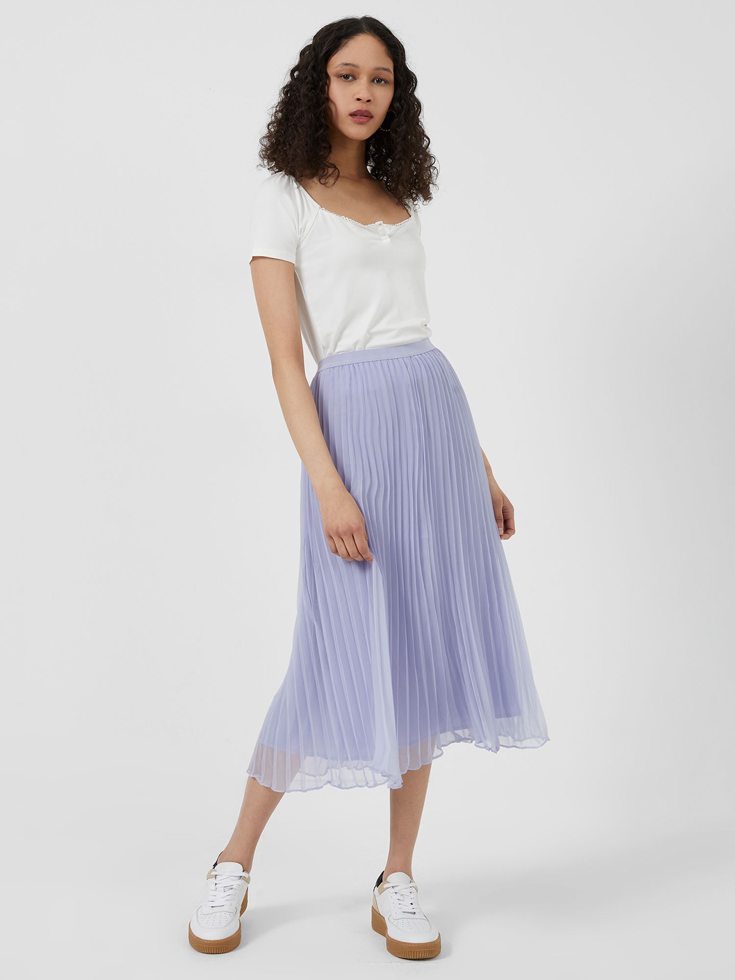 French Connection Ella Pleated Midi Skirt, Cosmic Sky at John Lewis ...